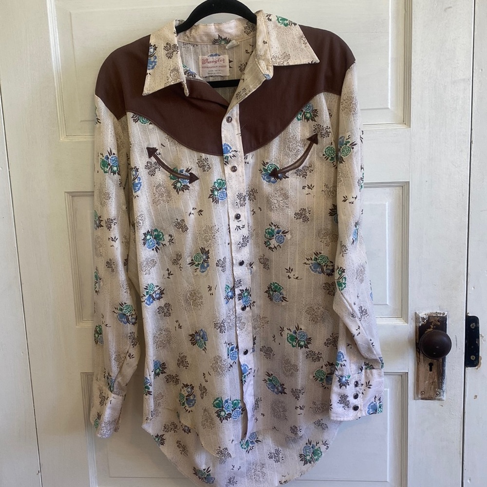 🤩 Vintage Wrangler Long Tail Shirt western style cowboy  🤠